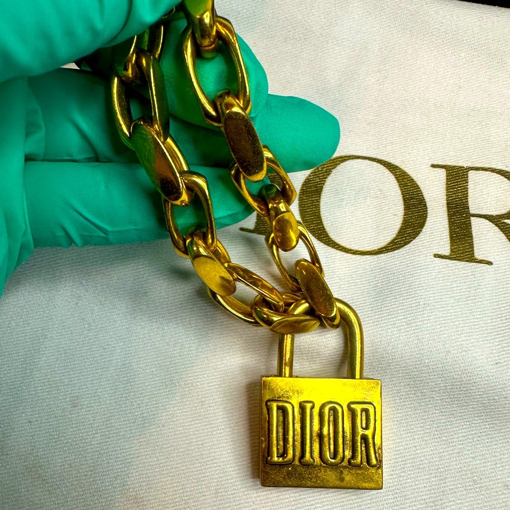 Dior Gold-Tone Logo Chain Bracelet - Picture 6 of 11
